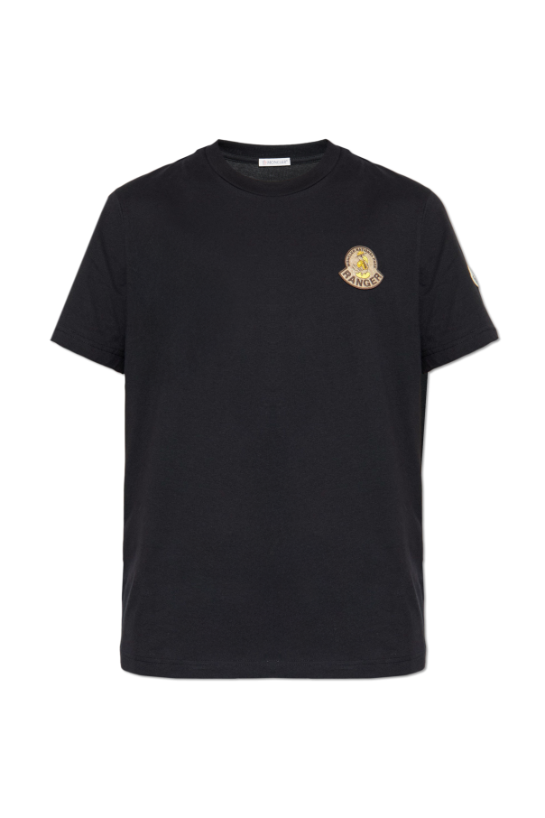 Moncler BLACK T-shirt with logo patch 1