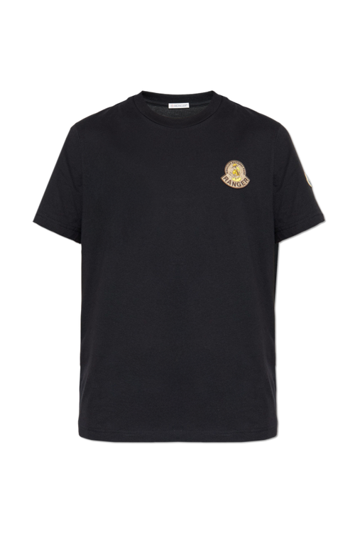 Moncler BLACK T-shirt with logo patch 1