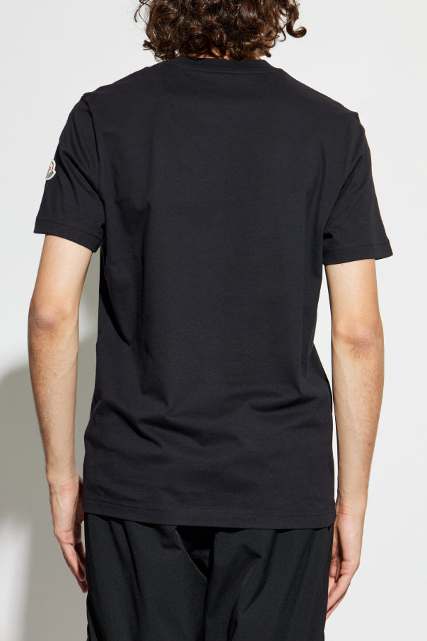 Moncler BLACK T-shirt with logo patch 4