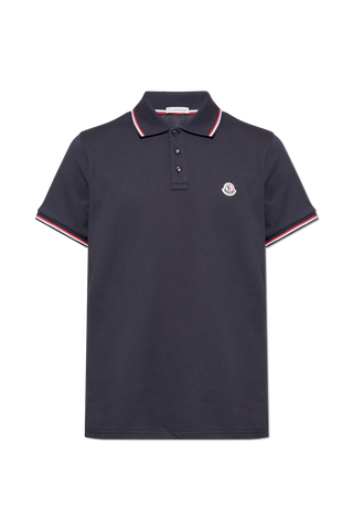 Moncler NAVY BLUE Polo with logo 1