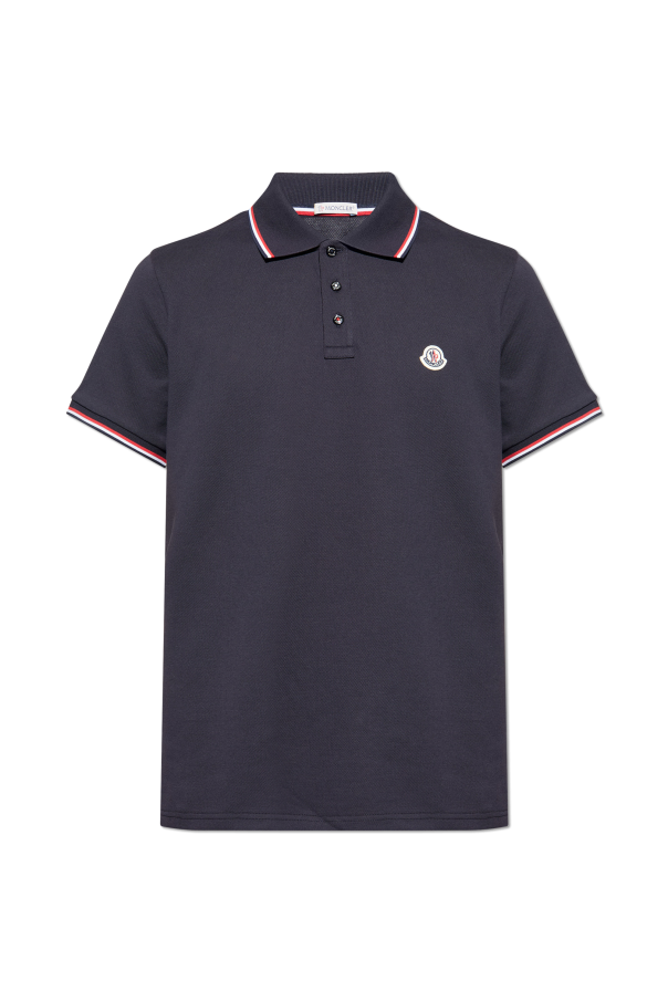Moncler NAVY BLUE Polo with logo 1