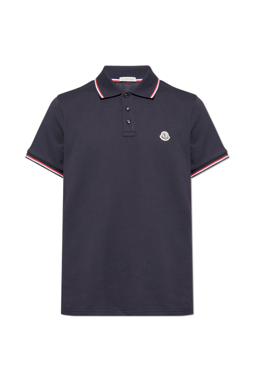 Moncler NAVY BLUE Polo with logo 1