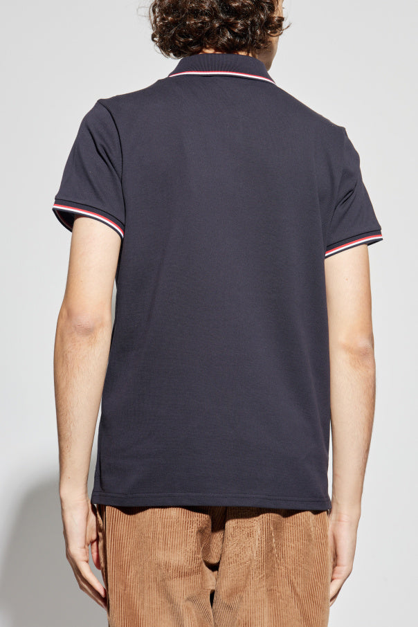 Moncler NAVY BLUE Polo with logo 4