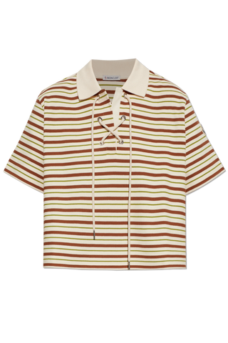 Moncler beige Short polo with logo 1