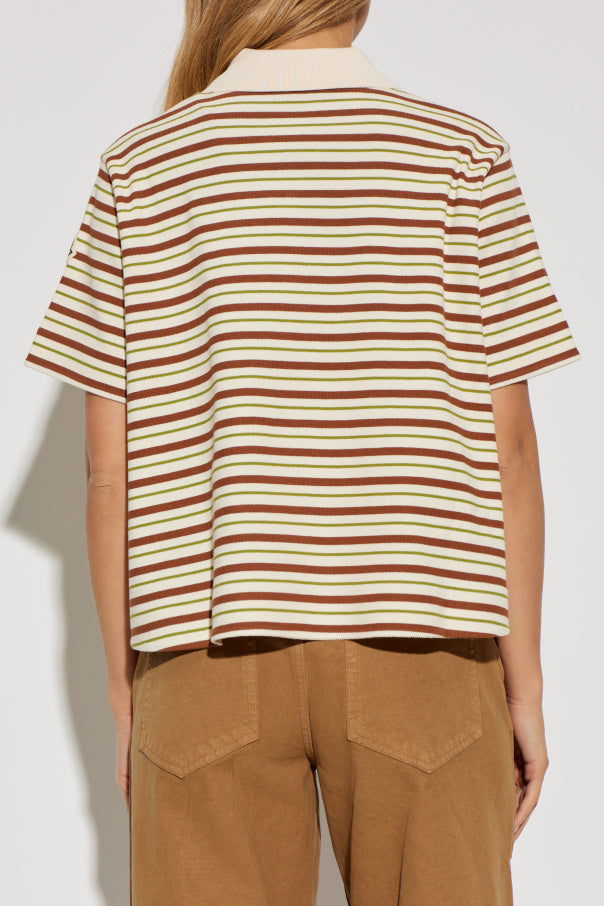 Moncler beige Short polo with logo 4