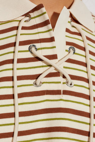 Moncler beige Short polo with logo 5