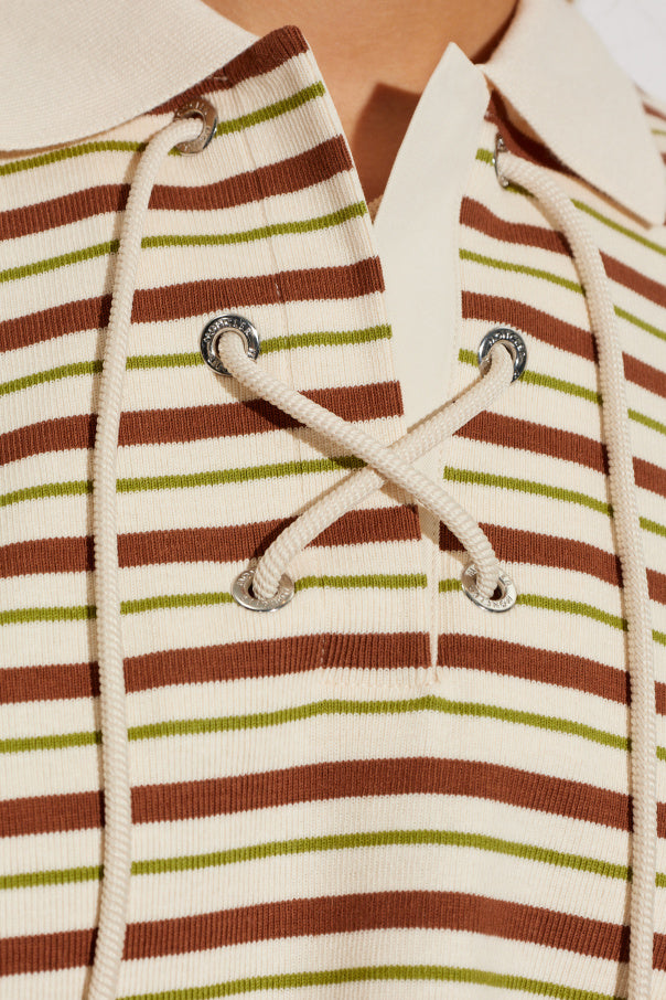 Moncler beige Short polo with logo 5