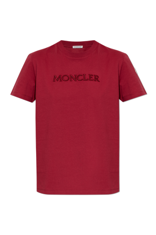 Moncler BURGUNDY T-shirt with logo 1