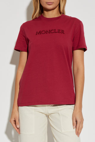 Moncler BURGUNDY T-shirt with logo 3