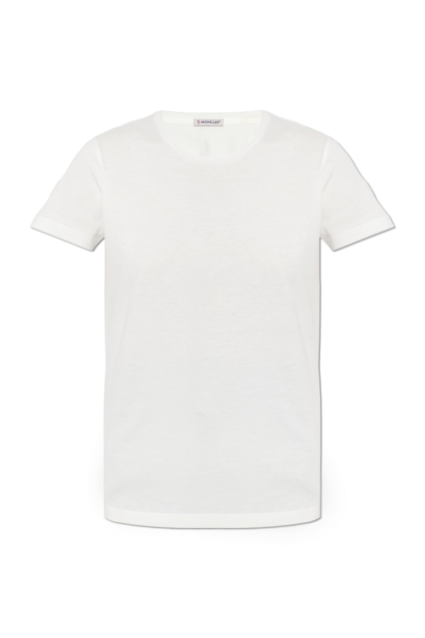 Moncler cream T-shirt with logo 1