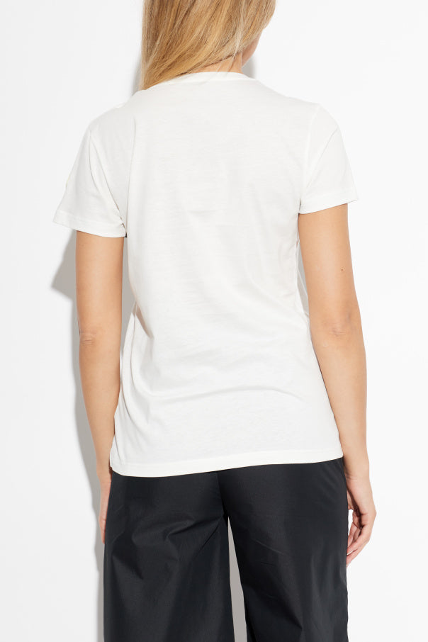 Moncler cream T-shirt with logo 4