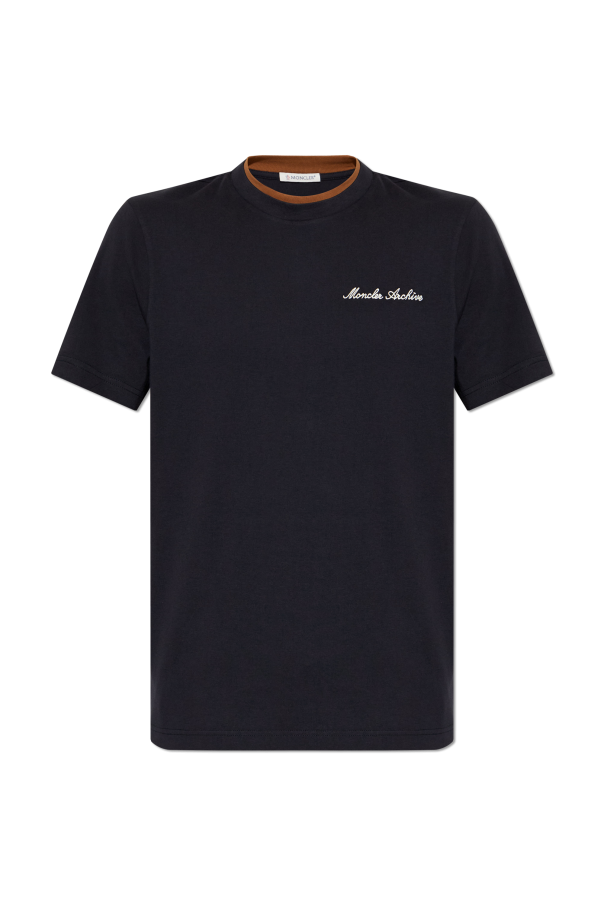Moncler NAVY BLUE T-shirt with logo 1