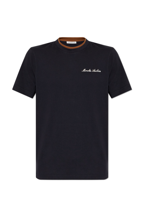 Moncler NAVY BLUE T-shirt with logo 1