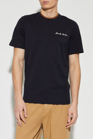 Moncler NAVY BLUE T-shirt with logo 3