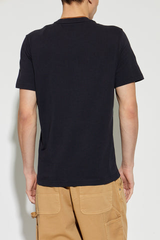 Moncler NAVY BLUE T-shirt with logo 4