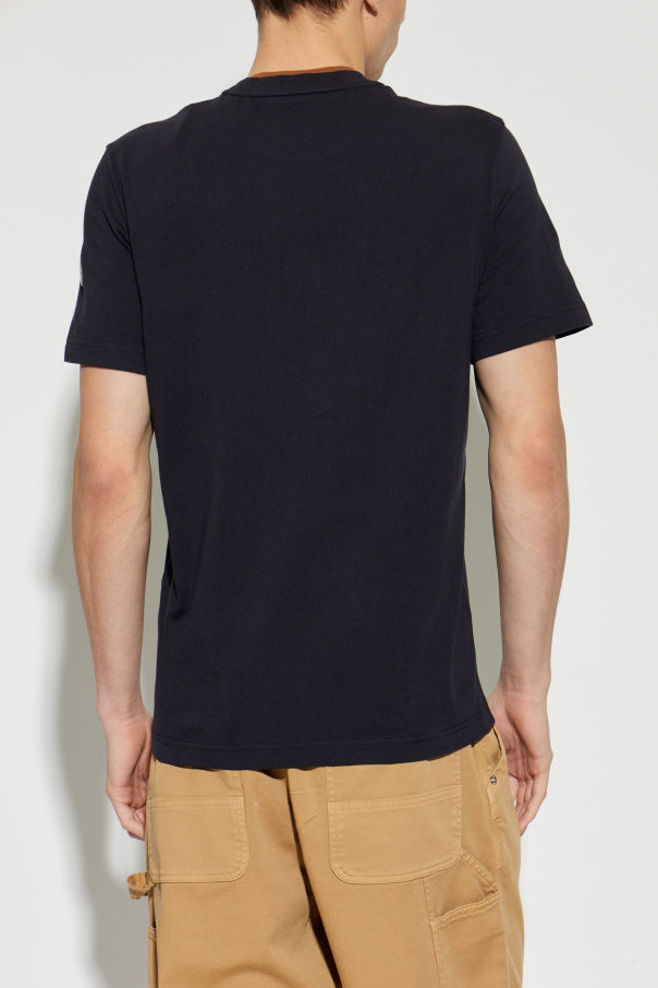 Moncler NAVY BLUE T-shirt with logo 4