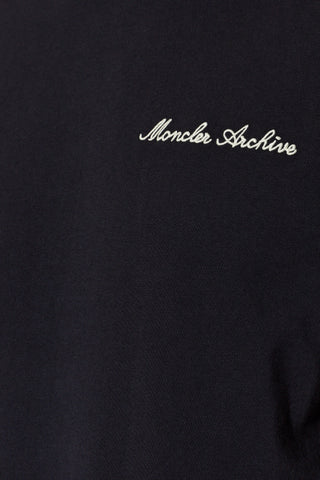 Moncler NAVY BLUE T-shirt with logo 5