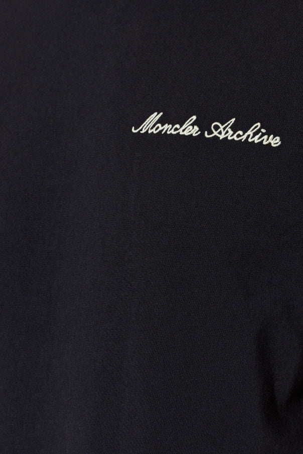 Moncler NAVY BLUE T-shirt with logo 5