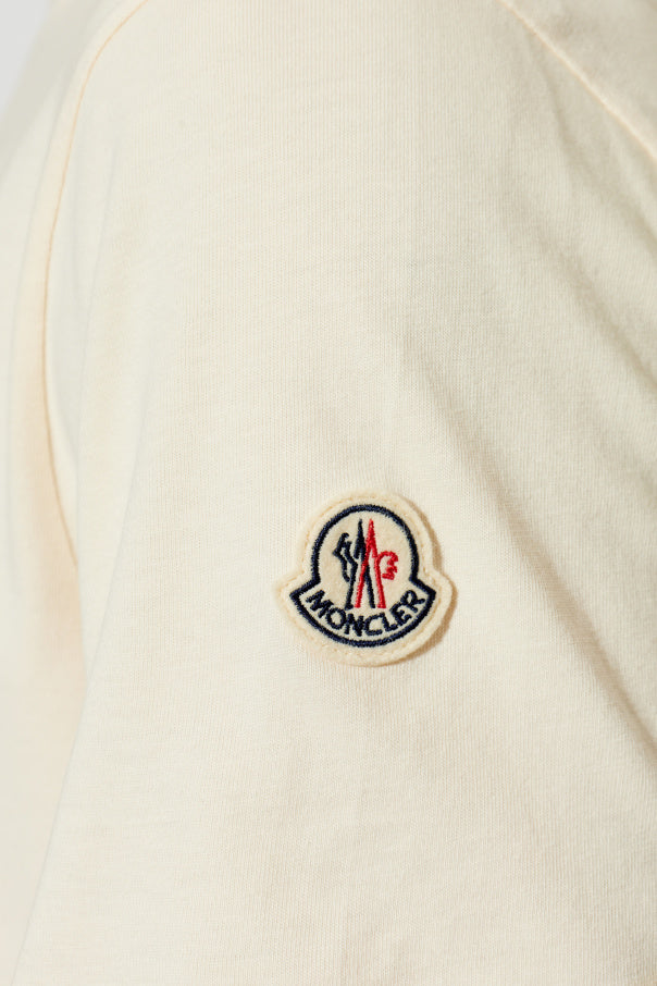 Moncler cream T-shirt with logo 5