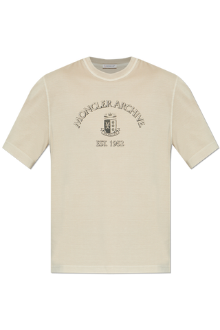 Moncler cream T-shirt with logo 1