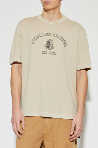 Moncler cream T-shirt with logo 3