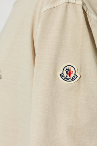 Moncler cream T-shirt with logo 5