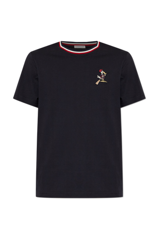 Moncler NAVY BLUE T-shirt with logo 1