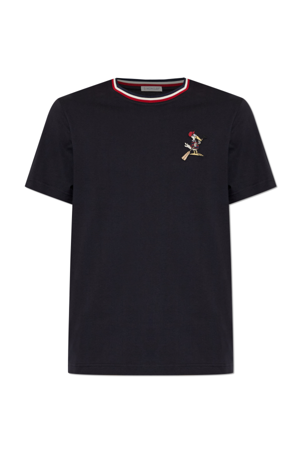 Moncler NAVY BLUE T-shirt with logo 1