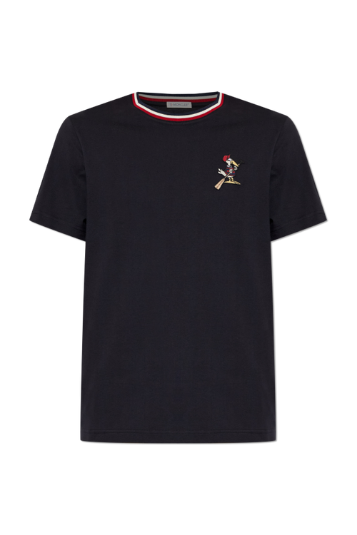 Moncler NAVY BLUE T-shirt with logo 1