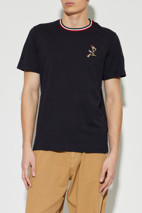 Moncler NAVY BLUE T-shirt with logo 3