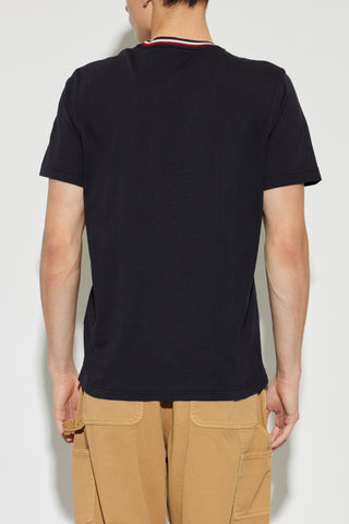 Moncler NAVY BLUE T-shirt with logo 4