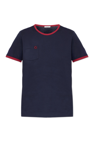 Moncler NAVY BLUE T-shirt with logo 1