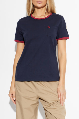 Moncler NAVY BLUE T-shirt with logo 3