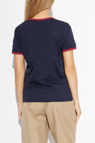 Moncler NAVY BLUE T-shirt with logo 4