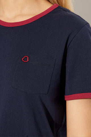 Moncler NAVY BLUE T-shirt with logo 5