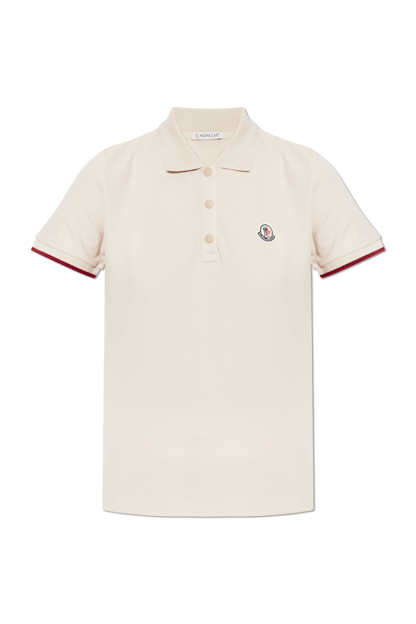 Moncler cream Polo with logo 1