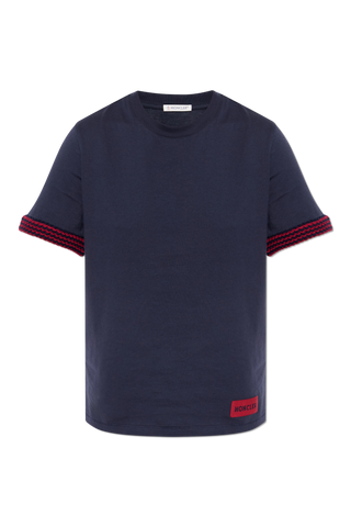 Moncler NAVY BLUE T-shirt with logo 1