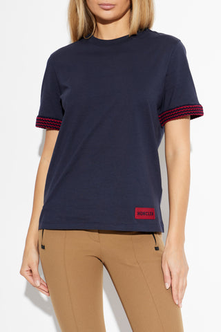 Moncler NAVY BLUE T-shirt with logo 3