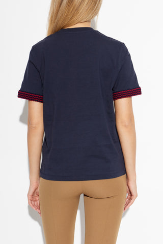 Moncler NAVY BLUE T-shirt with logo 4