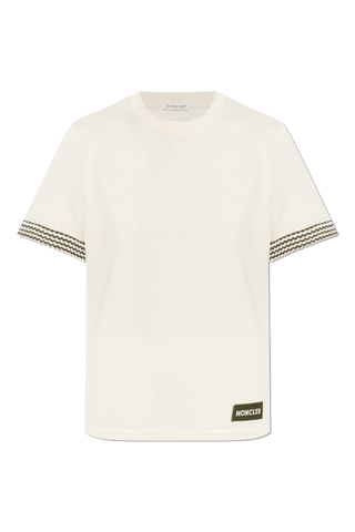 Moncler cream T-shirt with logo 1