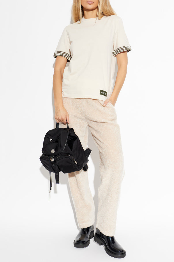 Moncler cream T-shirt with logo 2
