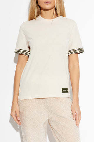 Moncler cream T-shirt with logo 3