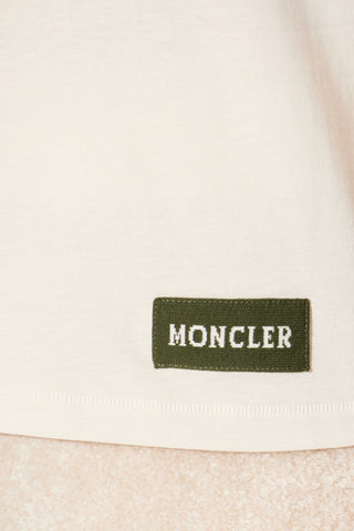 Moncler cream T-shirt with logo 5