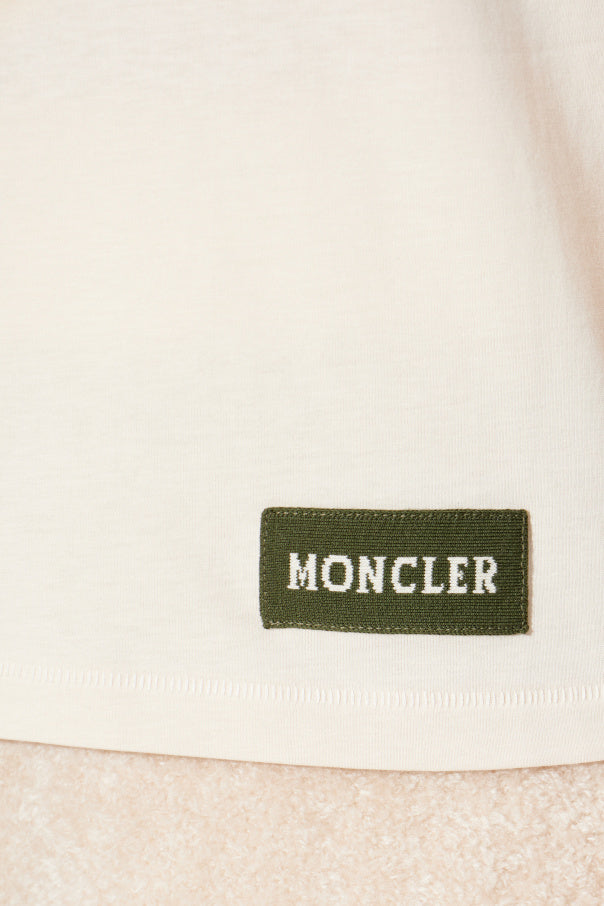 Moncler cream T-shirt with logo 5