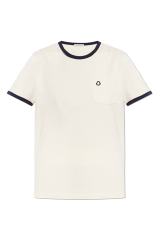 Moncler cream T-shirt with logo 1