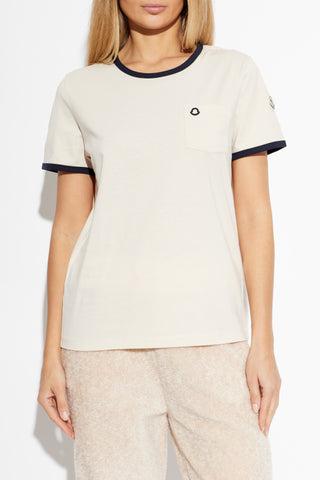 Moncler cream T-shirt with logo 3