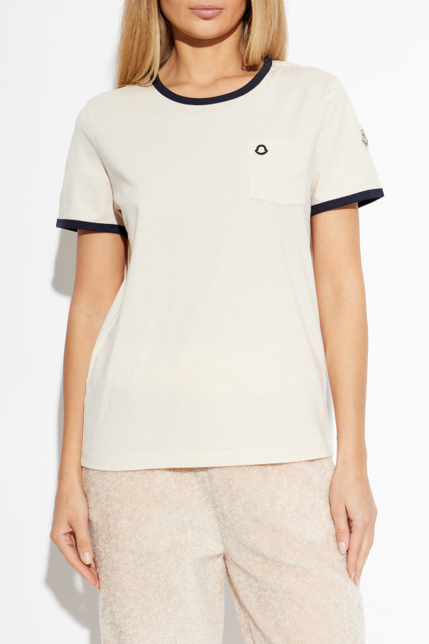 Moncler cream T-shirt with logo 3