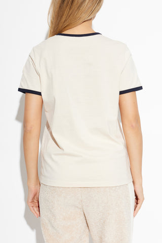 Moncler cream T-shirt with logo 4