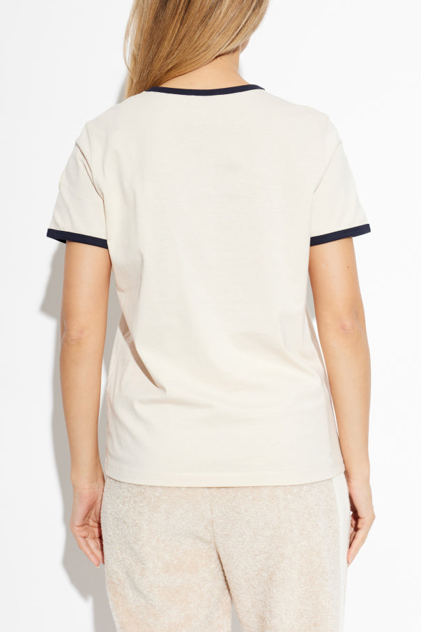 Moncler cream T-shirt with logo 4