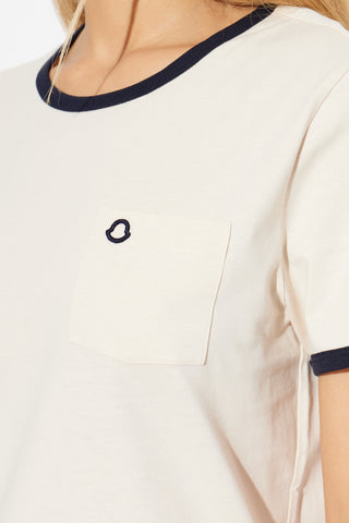 Moncler cream T-shirt with logo 5